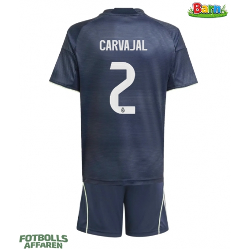 Real Madrid Daniel Carvajal #2 Bortaställ Barn 2025-26 Kortärmad (+ Korta byxor)